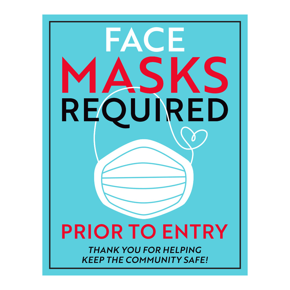 Face Masks Required Prior To Entry Decal | Schwaab, Inc