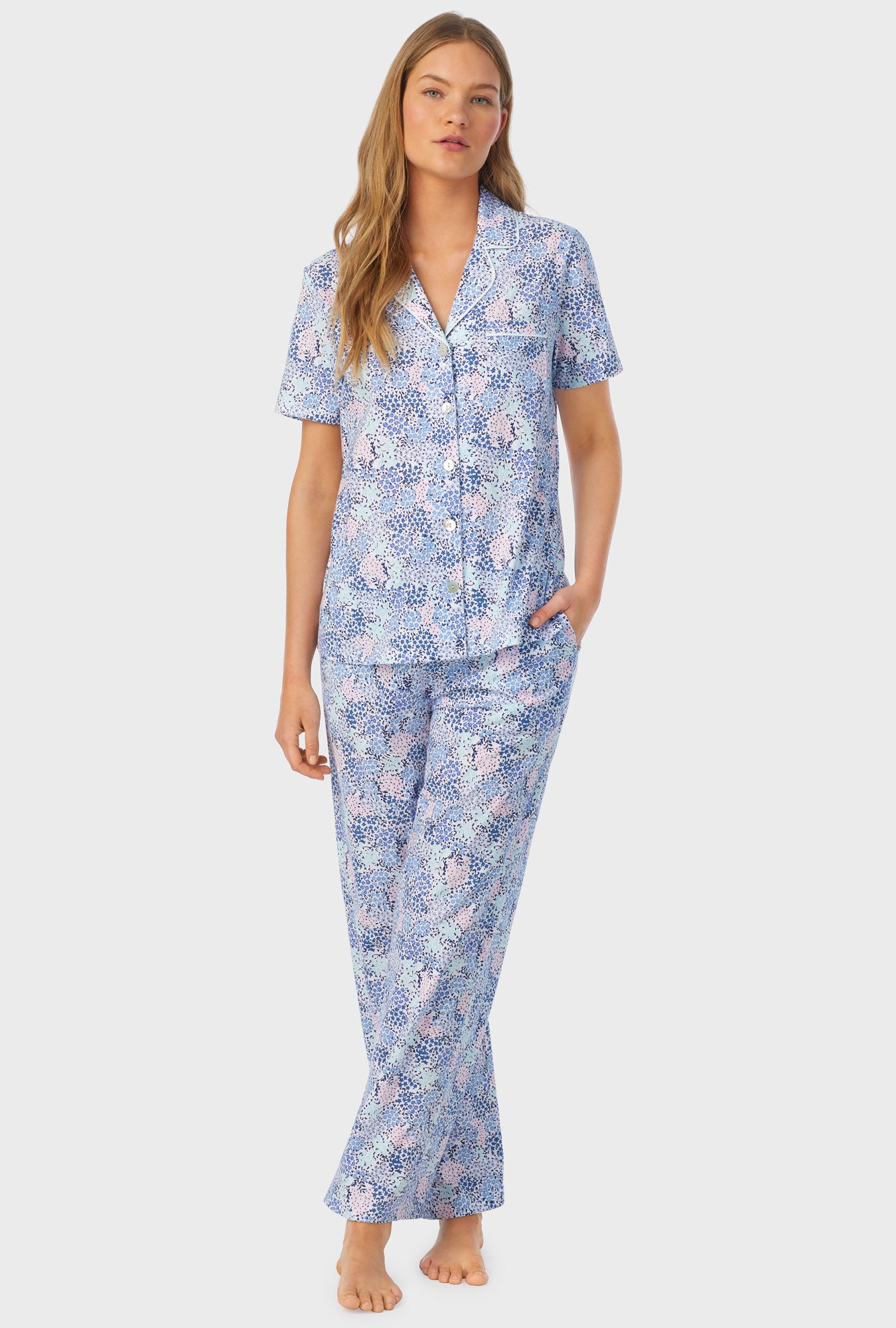 Midnight by Carole Hochman Chiffon Plus Size Pajama Set Bouquet - Soma