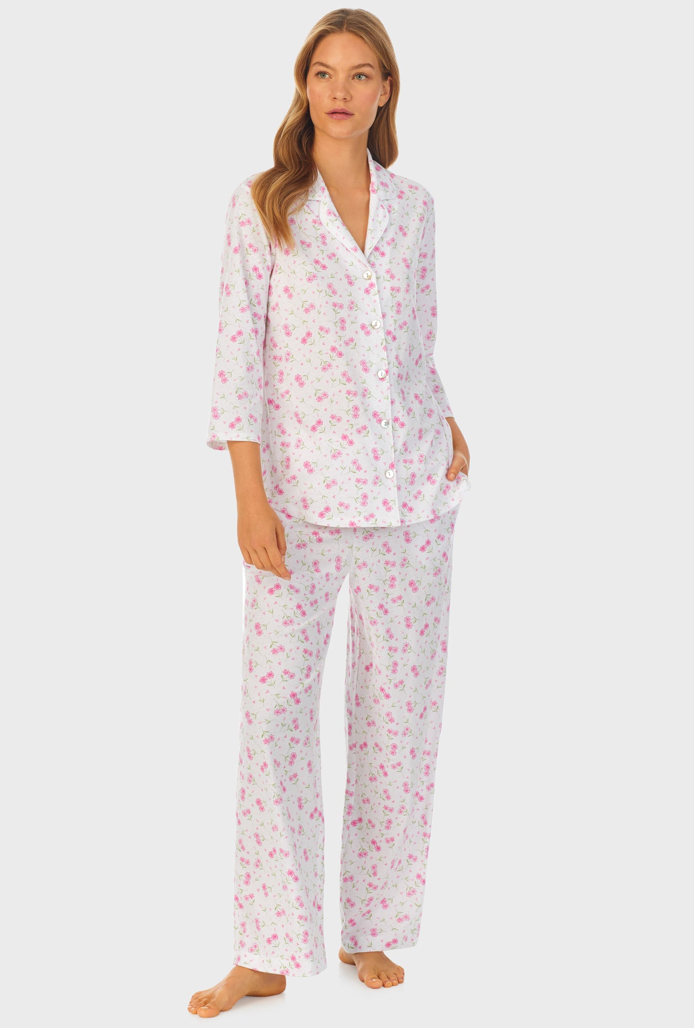 Blooming Heart Cotton Long Pajama Set – Carole Hochman