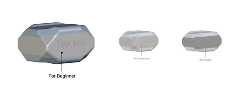 the picture shows the jawliner 3.0 beginner and vs. the jawliner 3.0 advanced vs. the jawliner 3.0 expert
