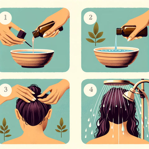 infographic demonstrating how to apply natural hair preparation's