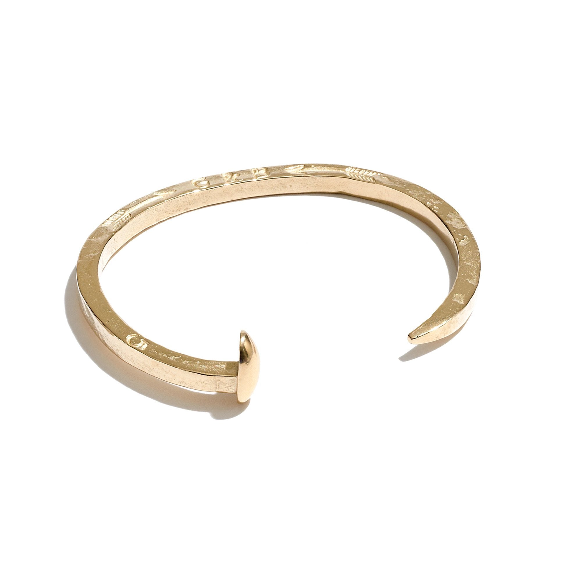 Skinny Railroad Spike Cuff In 14K Gold | Giles & Brother