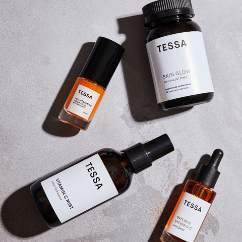 Productos de skincare TESSA con vitamina C