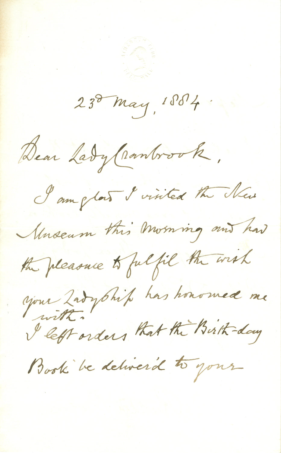 Richard Owen Signed Letter