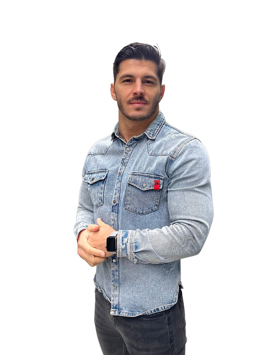 te ontvangen Afsnijden Uitgang Cowboy - Light Blue Long Sleeves Jeans Shirt for Men (PRE-ORDER DISPAT –  Sarman Fashion - Wholesale Clothing Fashion Brand for Men from Canada