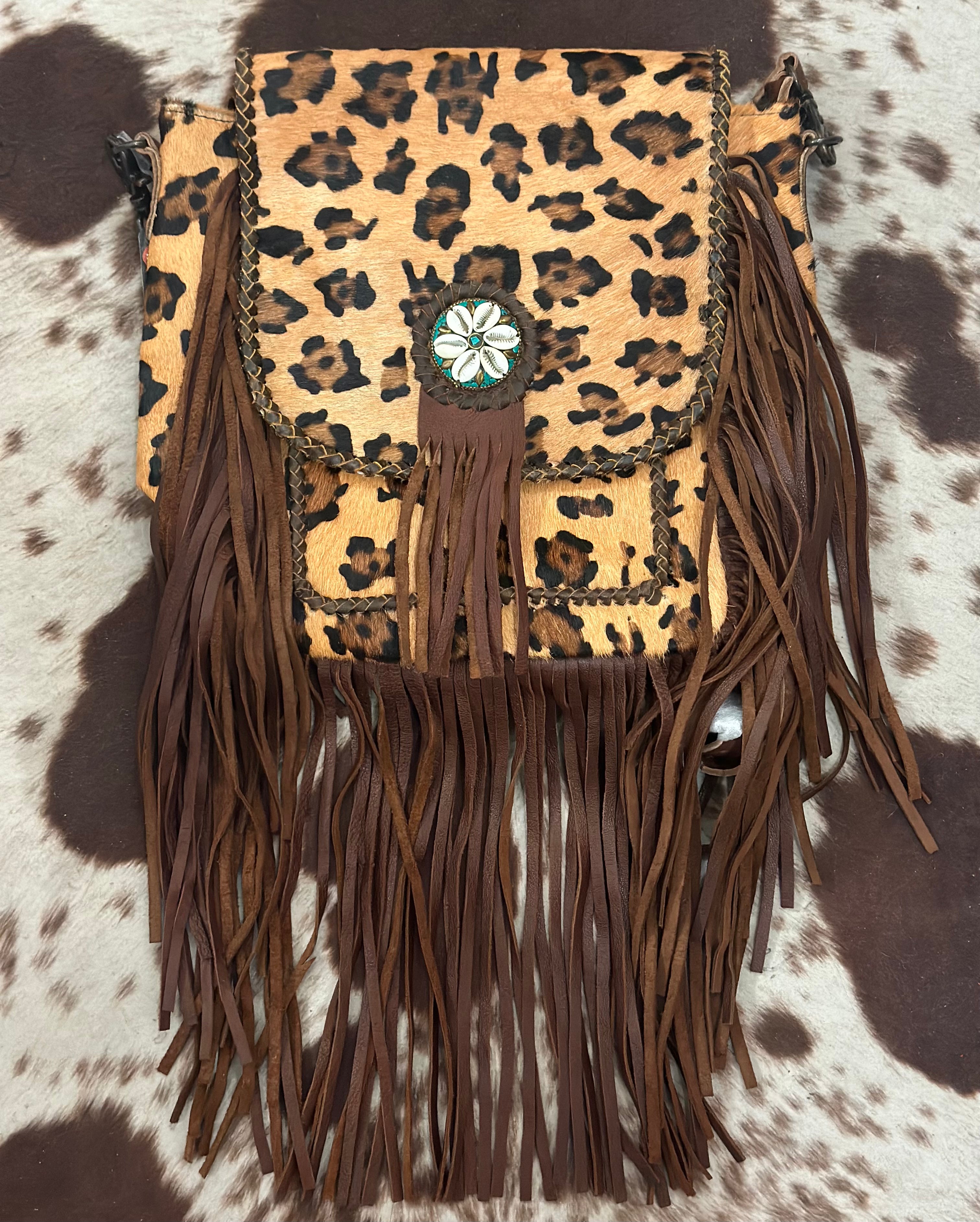 American Darling Seashell Leopard Crossbody