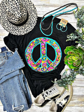 Load image into Gallery viewer, Floral Peace Tee By Texas True
