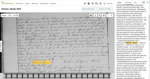 FamilySearch Full Text Search sample