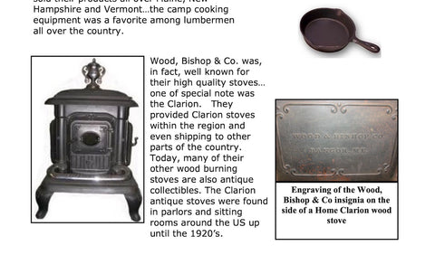 Wood Bishop and Co wood stove Clarion model