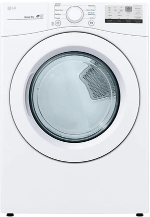 LG DLG3401W 27 Inch Gas Dryer with 7.4 Cu. Ft. Capacity, 8 Dryer Programs, Sensor Dry, FlowSense™ Indicator, Dial-A-Cycle™, LoDecibel™ Operation, SmartDiagnosis™, and Energy Star Certified: White - Appliance Store Discount