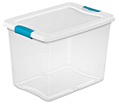 Sterilite 18 Gallon Tote Plastic, Blue Morpho 