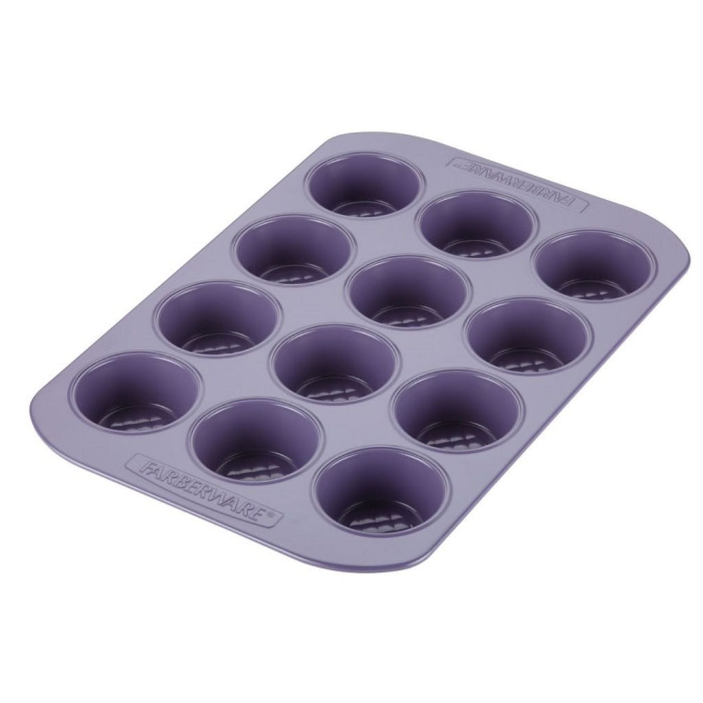 Farberware Easy Solutions 12 Cup Nonstick Bakeware Muffin Pan, Blue