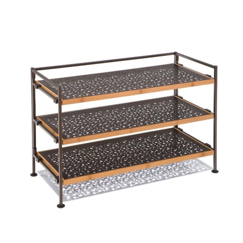 Seville Classics Metal And Bamboo Storage Shoe Rack 3 Tier Wesley S Online Wesleysonline Com