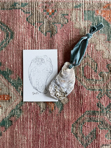 oyster ornament and oyster pencil sketch