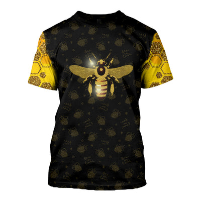HIPPIE PEACE YELLOW BEE 1 3D FULL OVER PRINTED CLOTHES