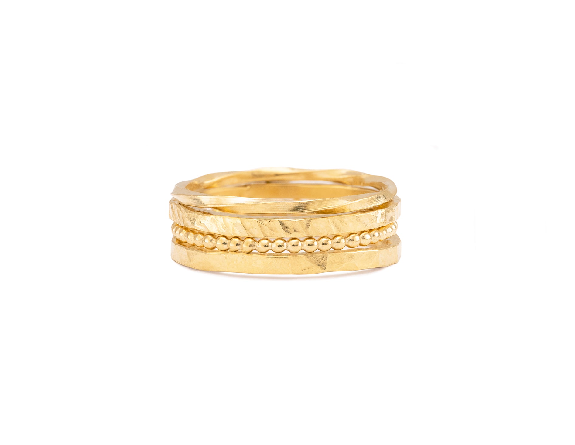 Gold Textured Stacking Ring