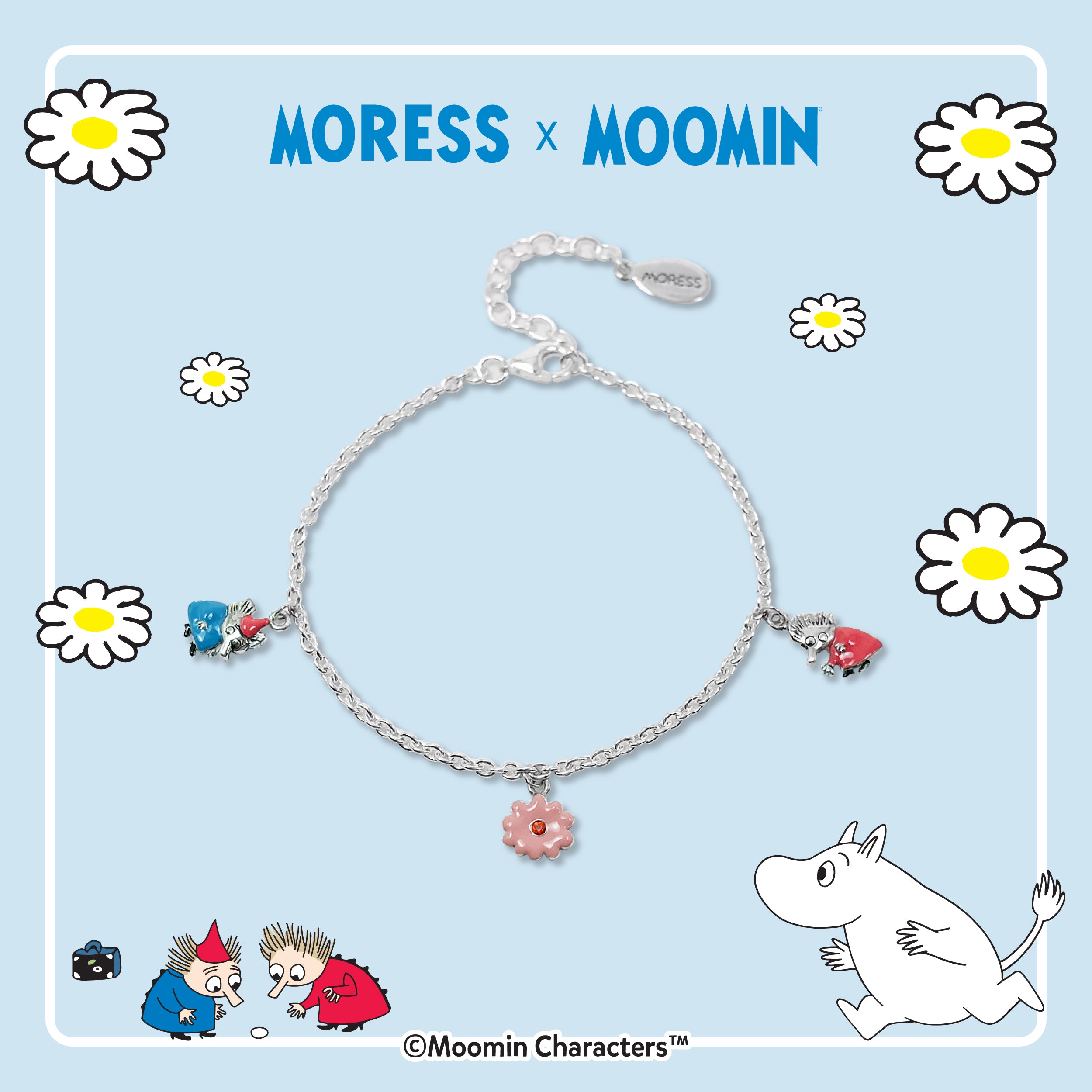 Snorkmaiden and Moomintroll Gold Bracelet - Moress Charms - The