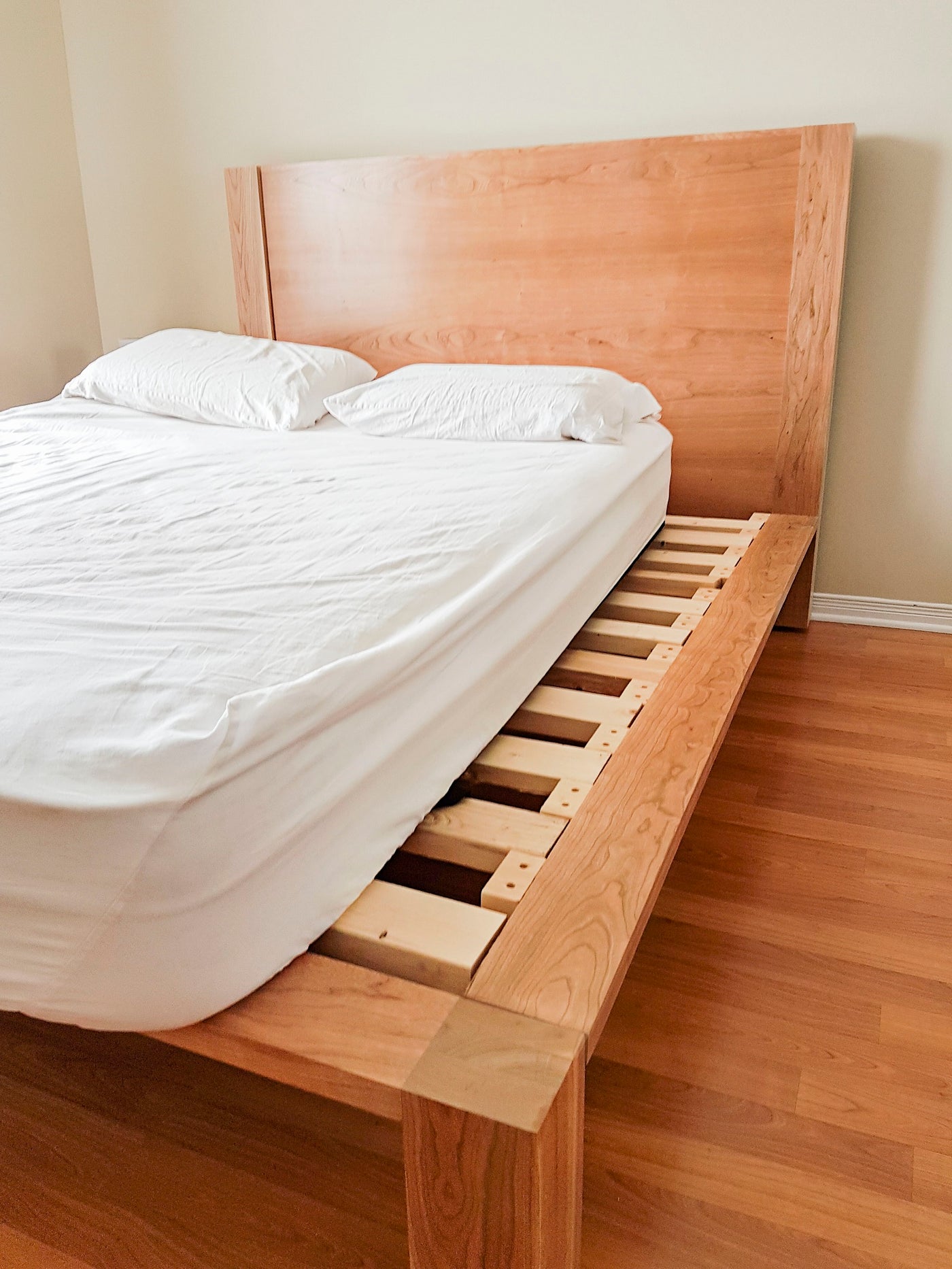Cherry Wood Bed Frame In Double Queen Or King Adh Woodwork