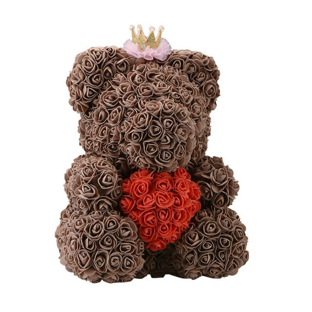 rose bear with crown