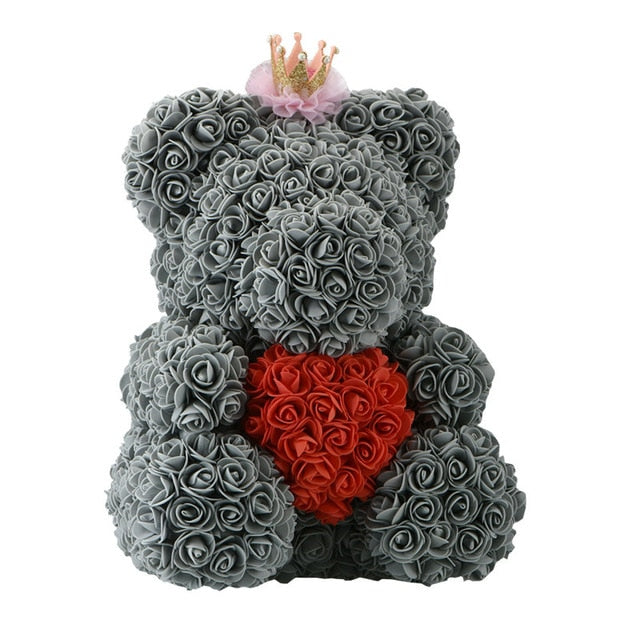 rose bear with crown