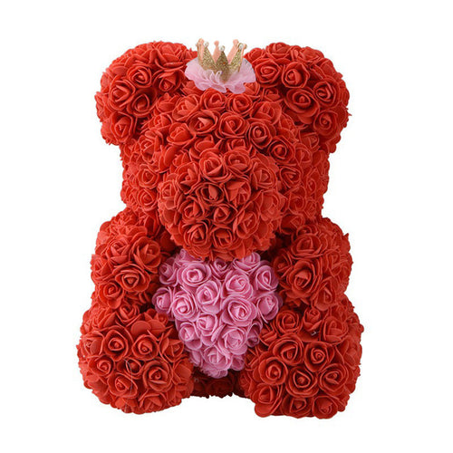 rose bear with crown