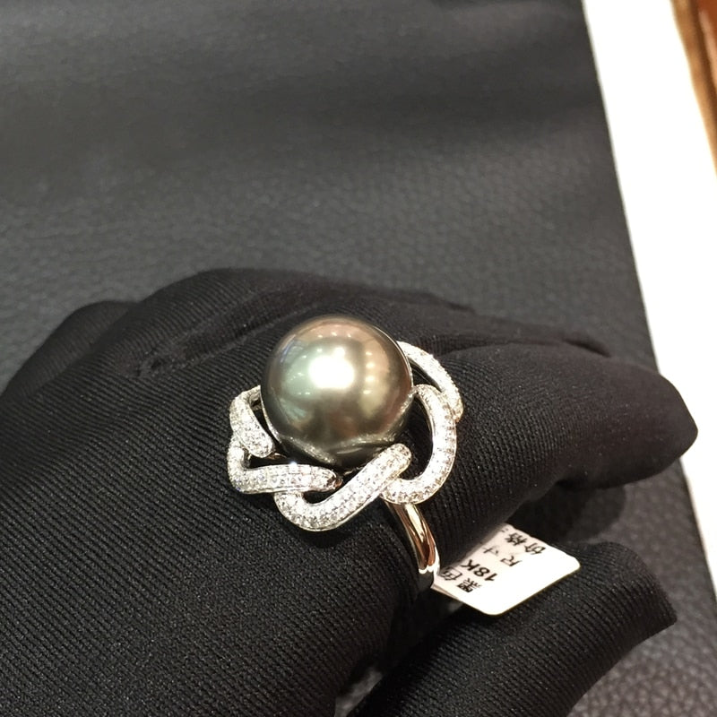 real pearl rings with diamonds