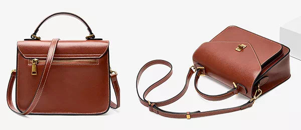 Women's top handle leather satchel