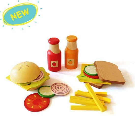 squirrel play wooden hamburger set