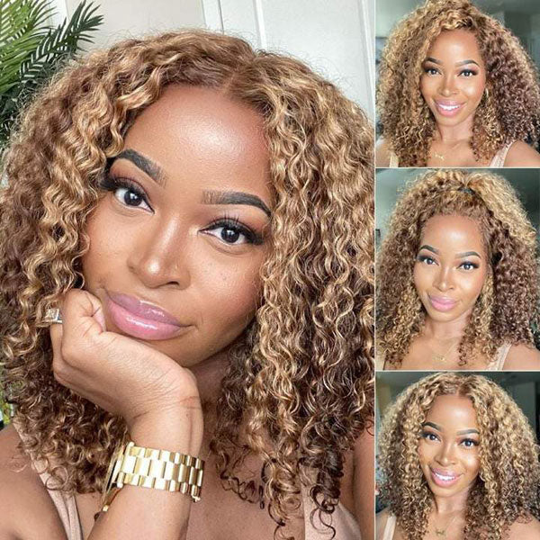 13x4 Lace Front Wig Honey Blonde Mix Color Curly – Youth Beauty Hair  Collection