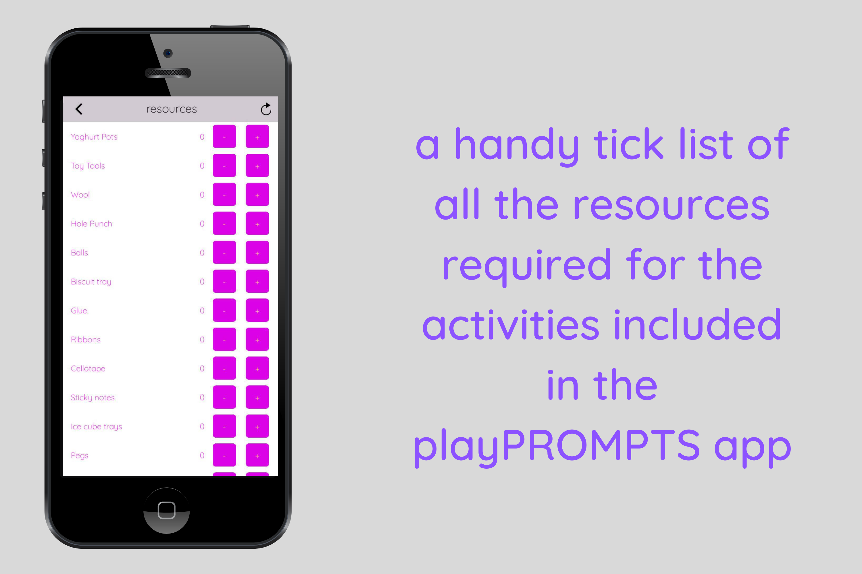 a checklist of all the resources required is included | playPROMPTS app | playHOORAY!