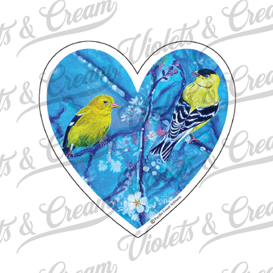 Goldfinch Heart - Sticker