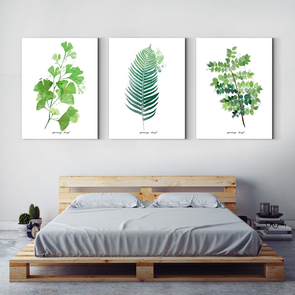 Green Leaf Plant Decorates Drawing Room Multi Panel Wall Art