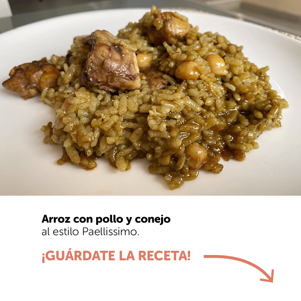 ARROZ CON POLLO Y CONEJO con Caldo de Pollo y Verduras Paellíssimo |  Paellíssimo