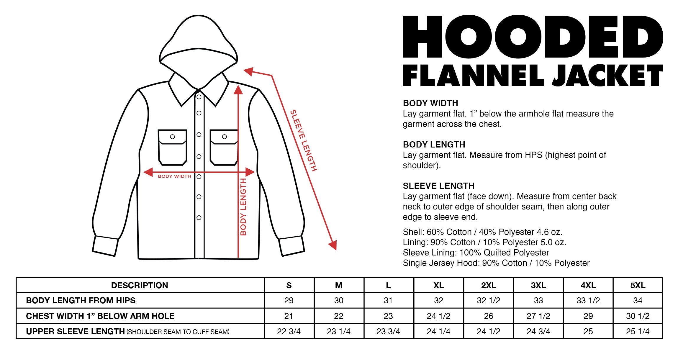 Size Chart - Mechanic Jacket –