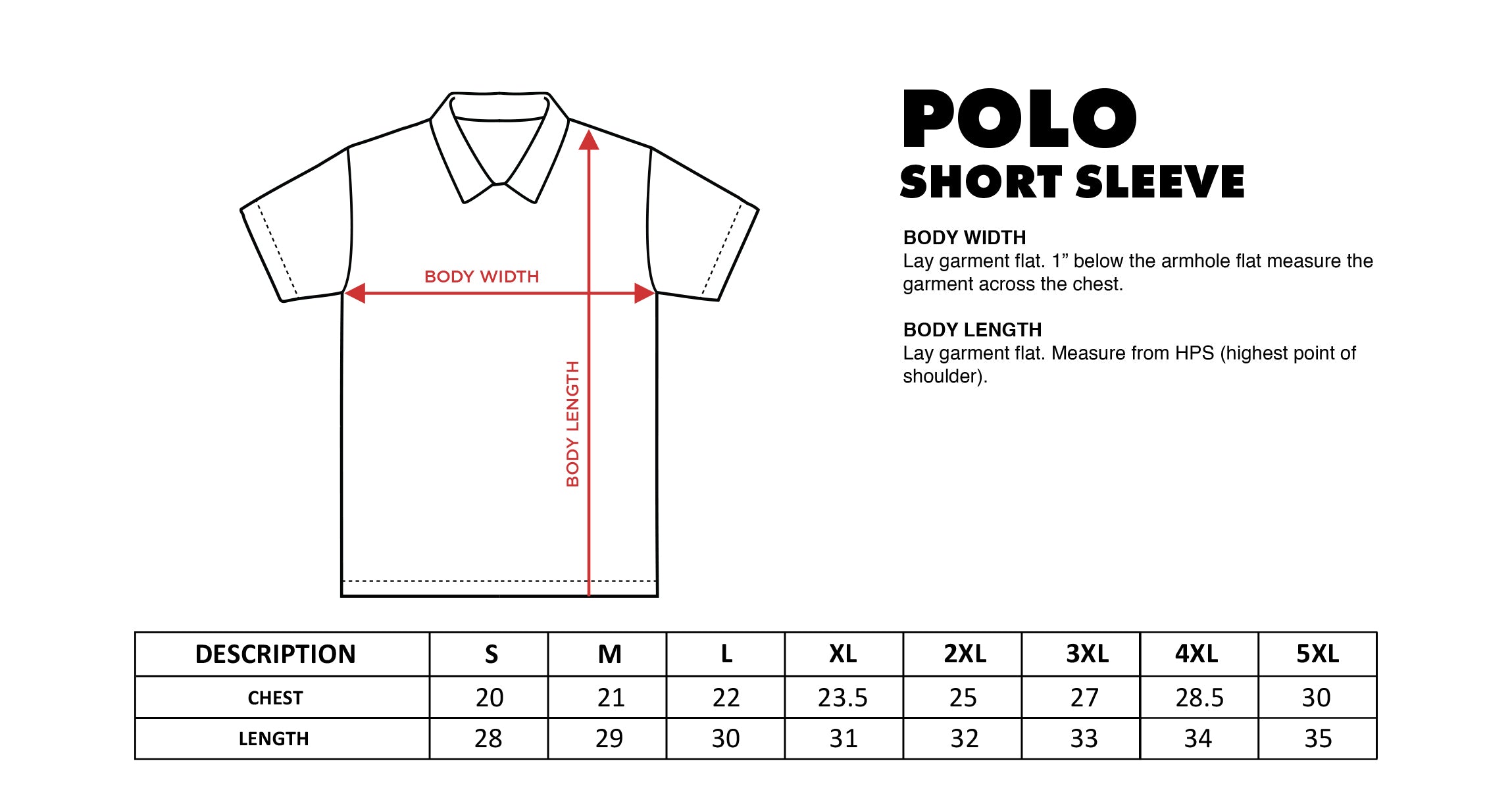 Size Chart - Polo – Shakawear.com