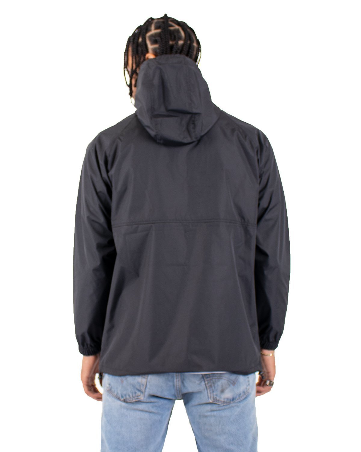 Shaka Wear SHWBJ Adult Windbreaker Jacket - Black/ Grey - XL