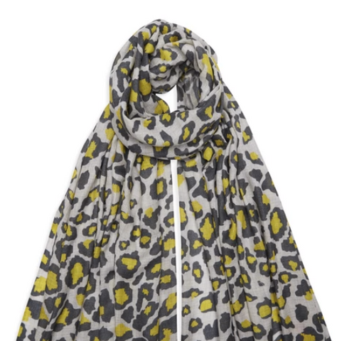 leopard print cashmere scarf