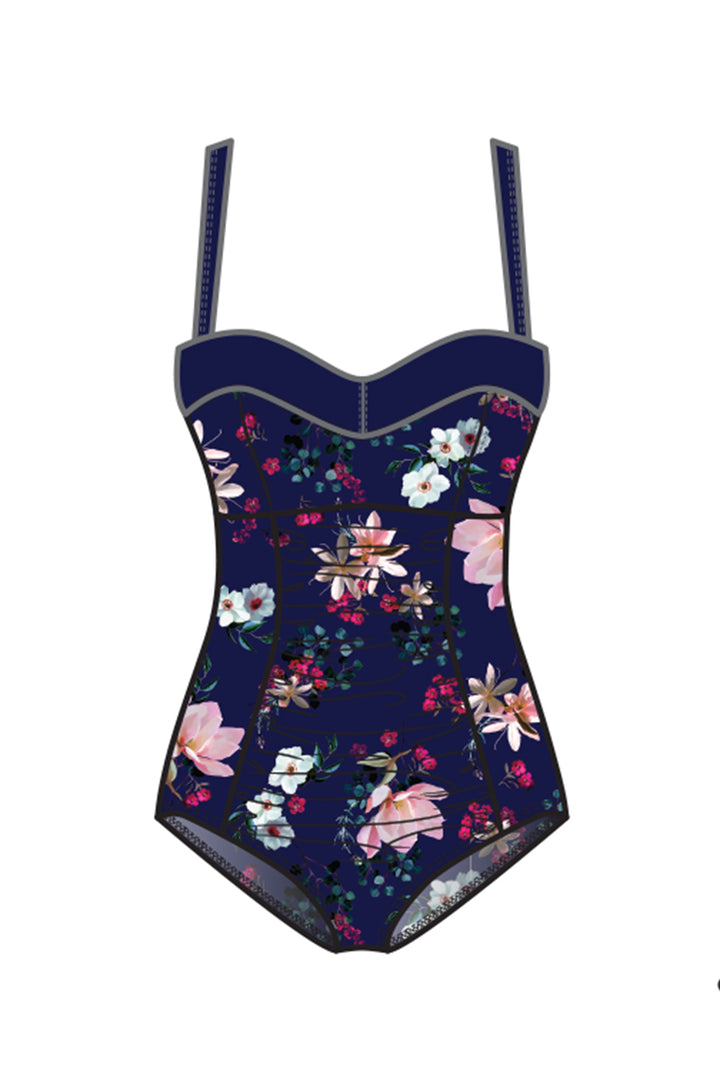 vintage floral swimsuit