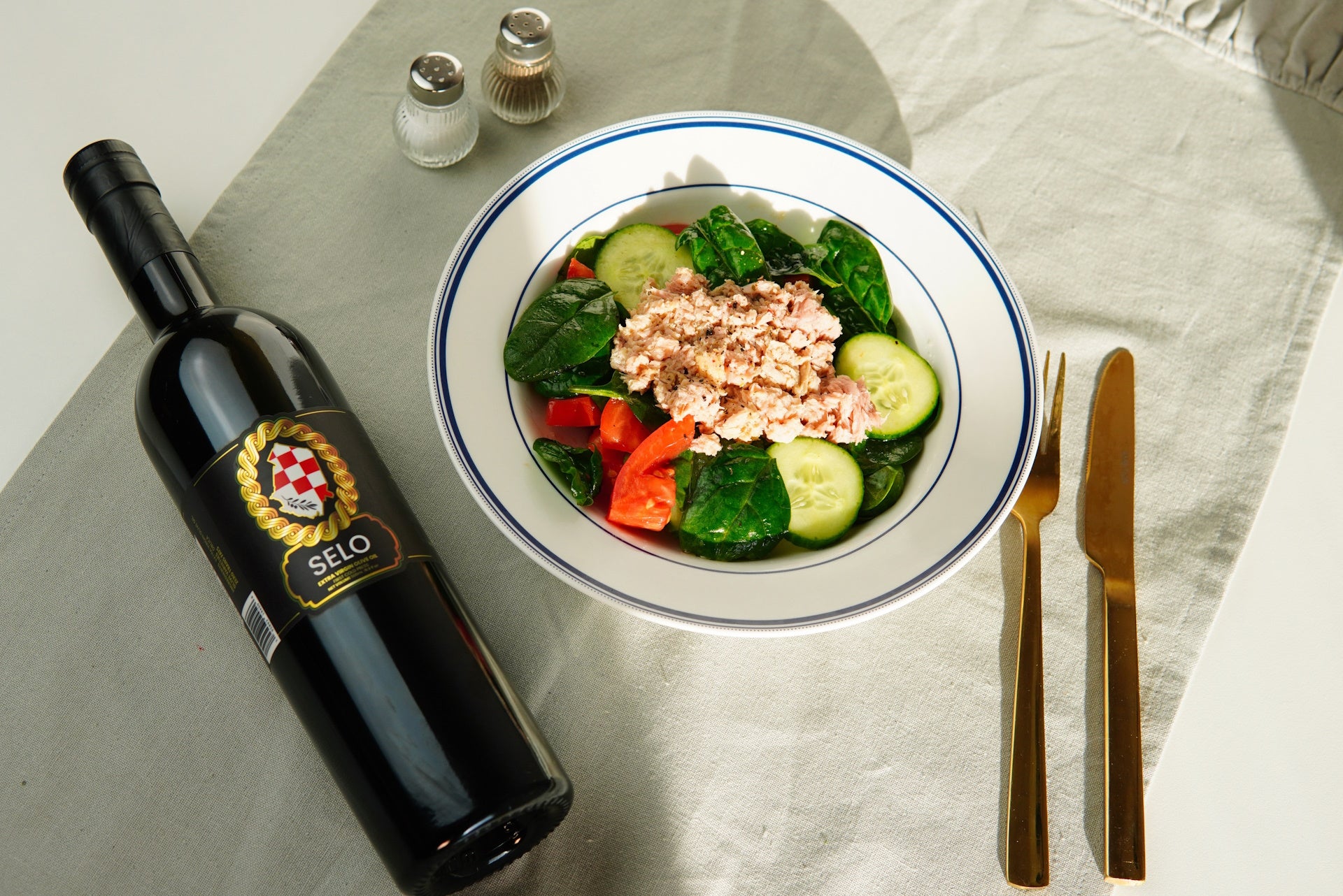 Hearty double tuna salad, tossed with Croatian olive oil for a delicious Mediterranean twist.