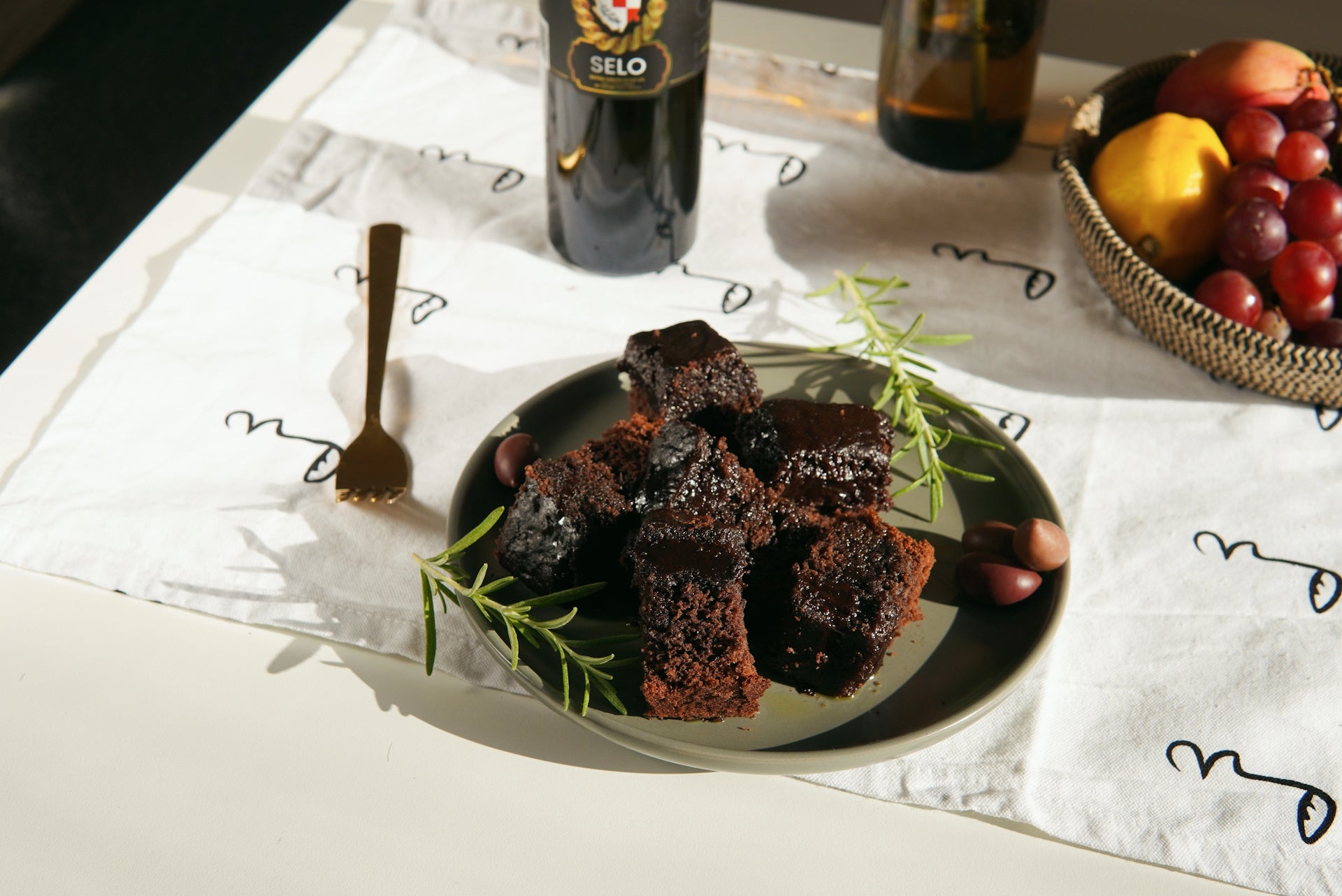 Selo Croatian olive oil adding a delectable touch to homemade brownies.