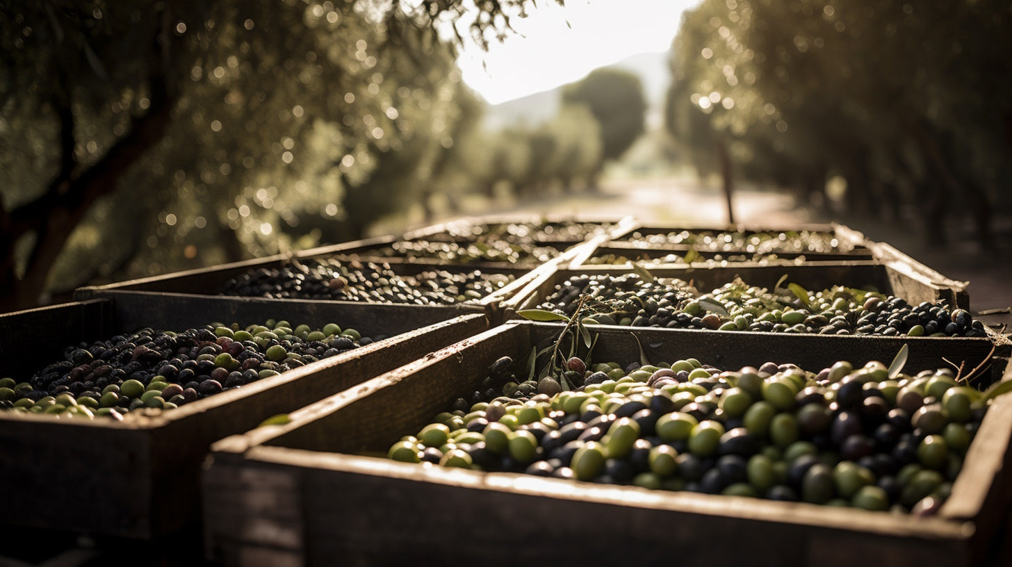 Boxes of Croatian Olives: A bountiful harvest from the Croatian orchard, showcasing the diverse flavors and vibrant colors of these Mediterranean gems.