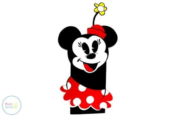 Minnie Mouse Paper Bag Puppet [Free Template]