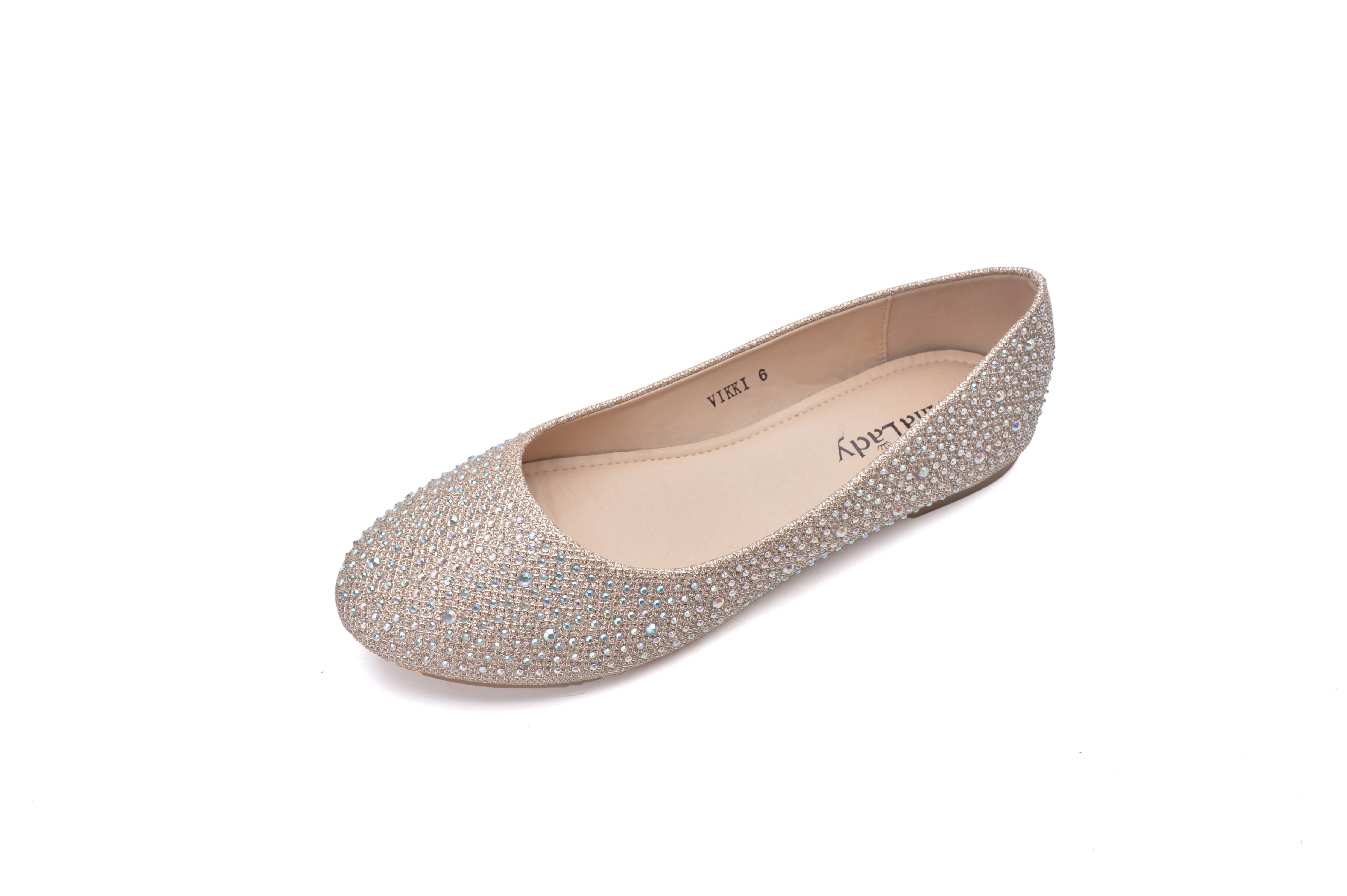 Sparkly Crystal Rhinestone Comfortable Slip On Ballet Flat Shoes Women ...