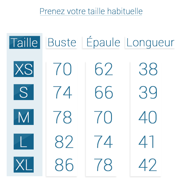 Taille du Débardeur Corail