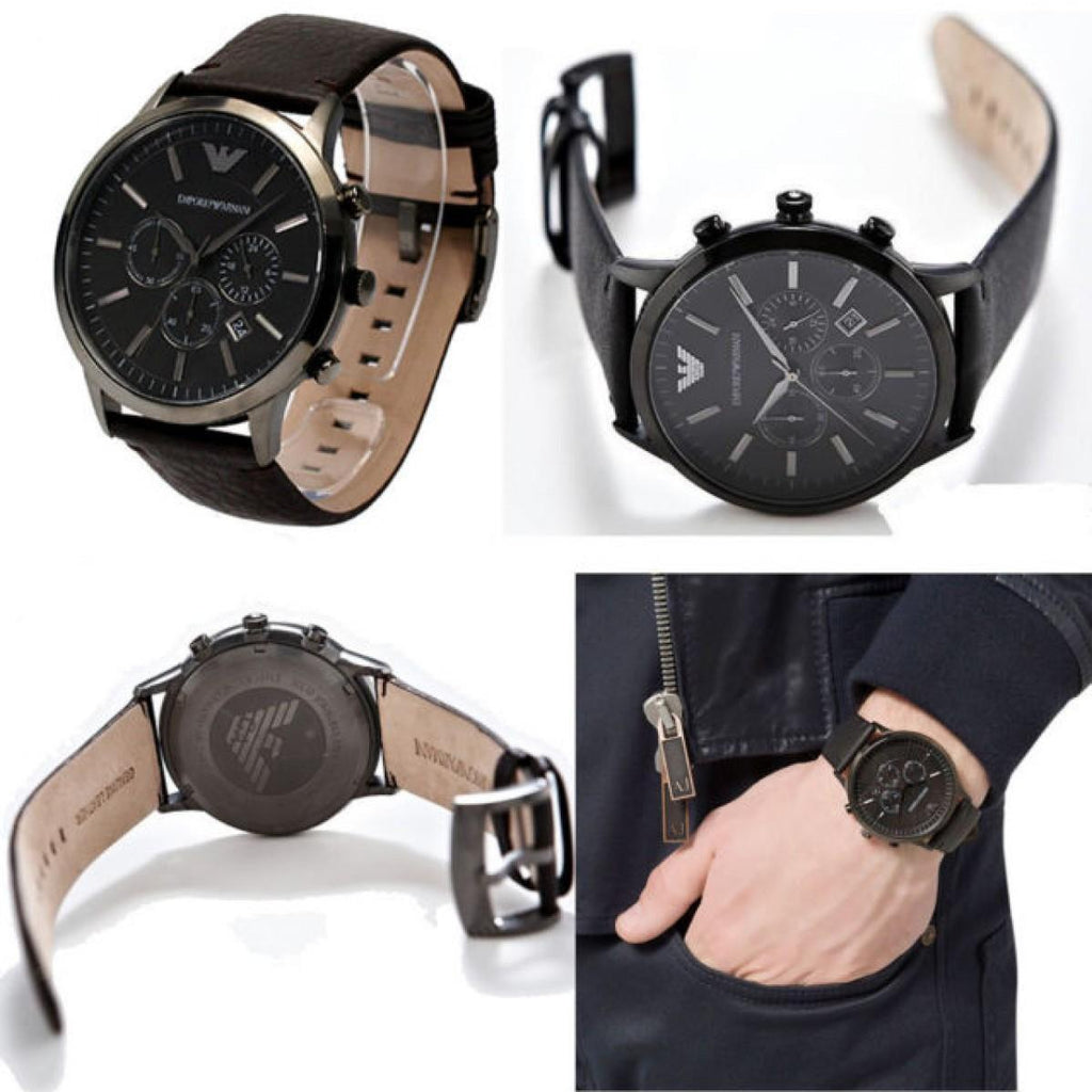 Brown Leather Band Mens Watch 