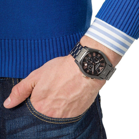 emporio armani ar1410 black chronograph mens watch