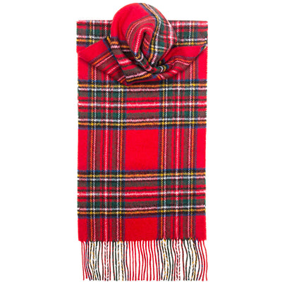 Dreaming Of Monday  Red Royal Stewart Tartan 7-Fold Wool Tie