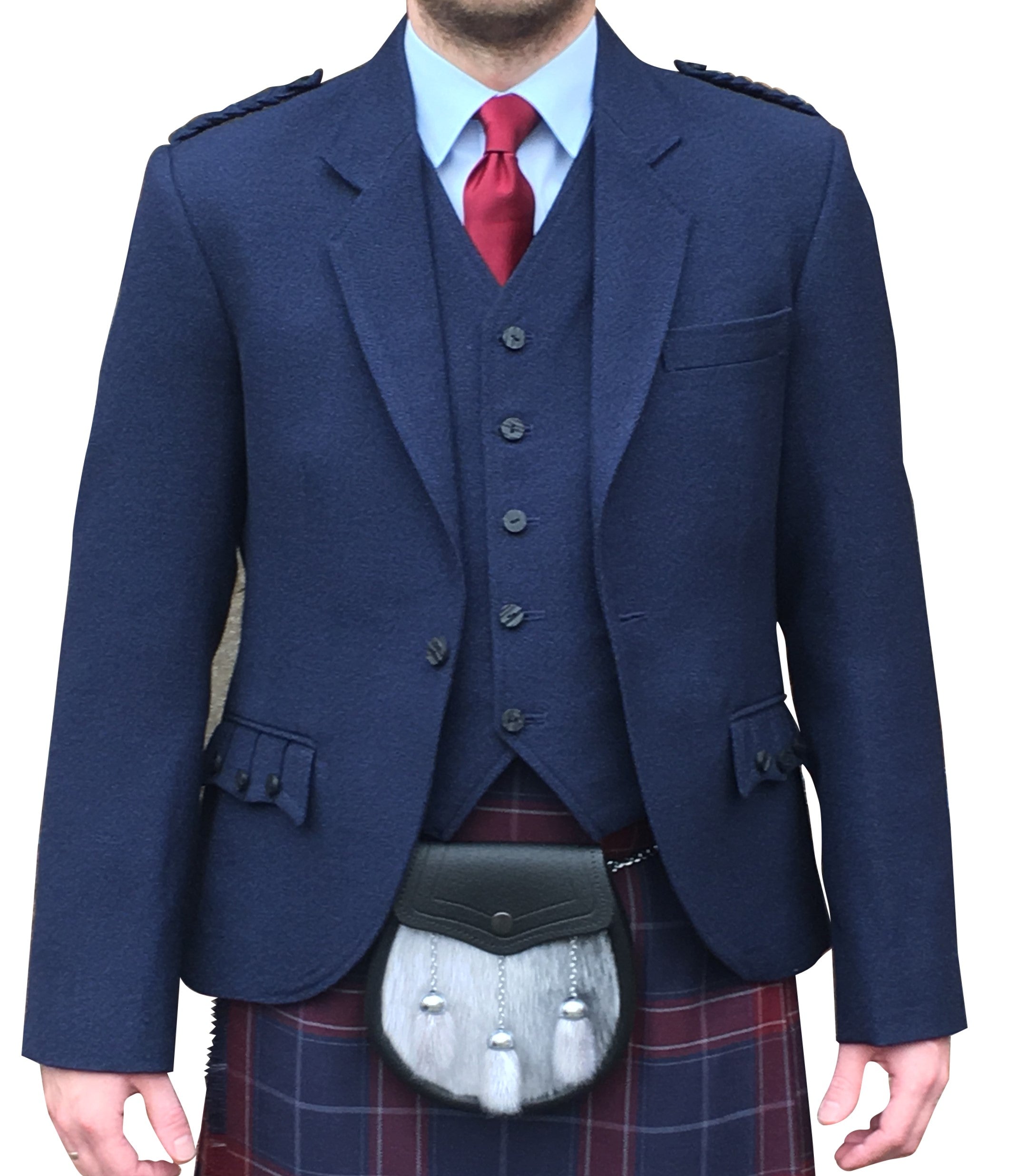 navy tweed kilt jacket