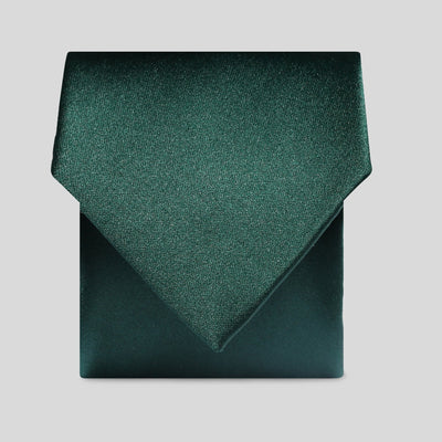 Mens Bottle Green Satin Pocket Square