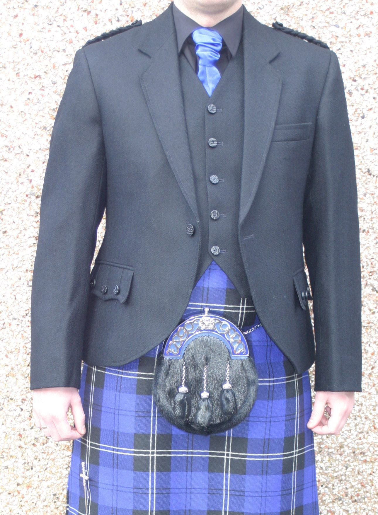 black tweed kilt jacket